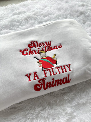 "Merry Christmas Ya Filthy Animal" - Holiday Movie Pullover
