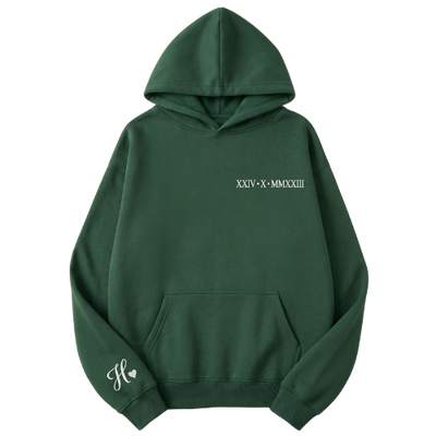 Roman Numerals Custom Valentines Day Hoodie