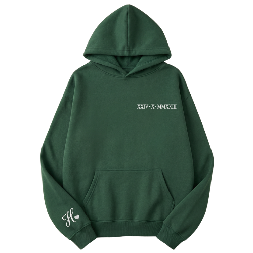Roman Numerals Custom Valentines Day Hoodie