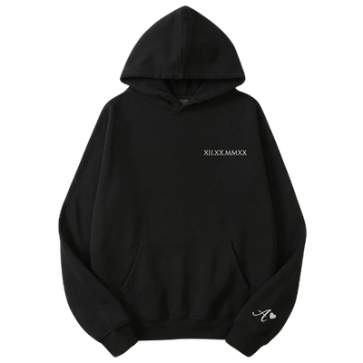 Roman Numerals Custom Valentines Day Hoodie